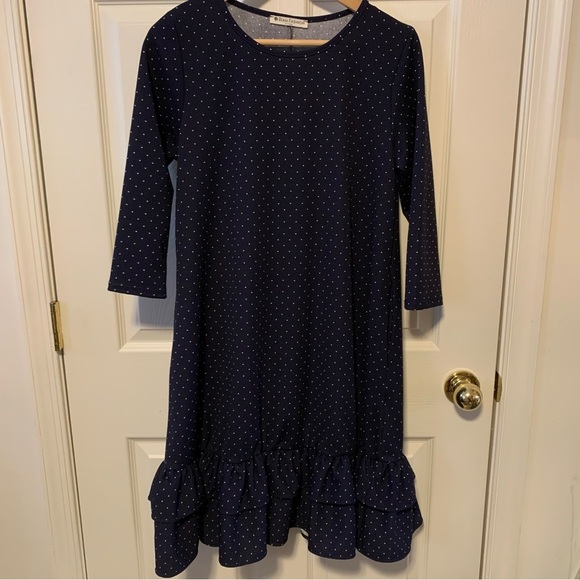NWOT Riah Fashion Drop Waist Dress with Tiered Ruffle and Pockets - Picture 1 of 7